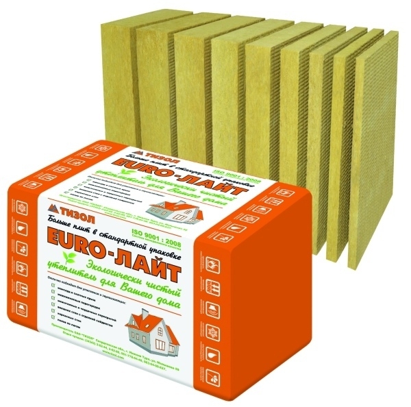 Утеплитель Тизол ЕВРО-Лайт 40 1000х600х150 мм, 2 шт. уп